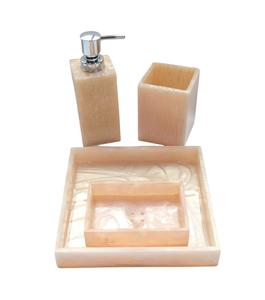 Ensemble de salle de bain en résine style vintage, 4 pièces, pour la maison : distributeur de savon, porte-brosse à dents, plateau de toilette, au meilleur prix abordable - Product Image 5