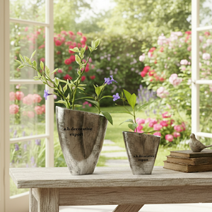 Juego de Floreros Rectangulares de Aluminio Asimétricos Modernos, Metal Plateado Desgastado, Decoración Ecológica para Mesa, Florero de Lujo para el Hogar - Product Image 3