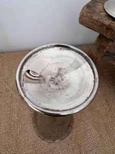 Wedding Occasion Set of 2 Factory Sale Handmade Metal Goblets Bell Shape Long Stem Wine <b>Glasses</b> - Product Image 3