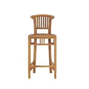 Modern Outdoor Teak Bar <b>Stool</b> Wooden <b>Garden</b> Chair Patio Cafe Resort Furniture High Bar Seating Chair - Product Image 1