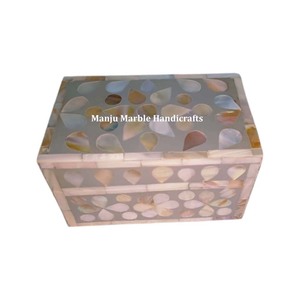 Caja de nácar con incrustaciones de hueso de piedras preciosas de MDF de calidad de lujo de diseñador antiguo para almacenamiento de joyas, colección de regalos - Product Image 1