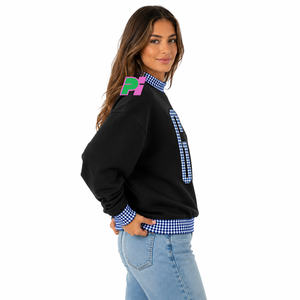 Sweat-shirt personnalisé à col montant motif État de Géorgie avec lettrage à carreaux écossais, imprimé sur le devant, bordure côtelée, écologique, vêtement d'hiver GA - Product Image 4