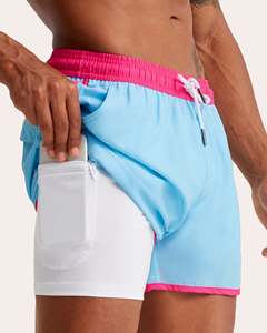 Wholesale <b>Mens</b> Custom 2 in 1 Sports <b>Shorts</b> Double Layer Premium Running Gym <b>Shorts</b> With <b>Compression</b> Inner Liner Quick Dry Fabric - Product Image 2