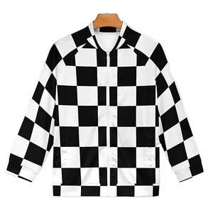 Chaqueta Cortavientos de Carreras con Estampado Personalizado, Blanca y Negra, con Nombre Personalizado del Equipo, Talla Grande, con Cremallera, Chaqueta Anorak de Dos Tonos - Product Image 1