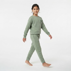Wholesale Children Cotton Sweatshirt And <b>Jogger</b> Tracksuit <b>Set</b> Solid Color Casual Streetwear Clothing Manufacturer - Product Image 3