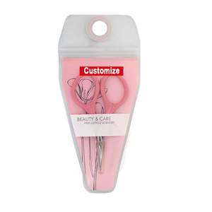 Ciseaux à cuticules roses à pointe fine, en acier inoxydable courbé, outil de manucure professionnel pour salon, logo personnalisé - Product Image 2