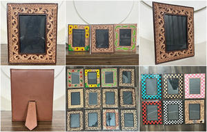 2025 New Arrival Hot-Selling Customizable Western Hand Tooled genuine Leather <b>4x6</b> <b>Photo</b> <b>Frame</b> for Tabletop & Home Decorative - Product Image 3