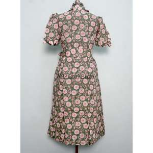 Vestido de Novia Bohemio Moderno, Vestido Midi de Verano, Estampado Floral a Mano, Algodón, Estilo Canguro Casual, Línea A para Mujer - Product Image 6