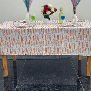 Printed Cotton <b>Tablecloth</b> With Fish Pattern <b>Square</b> Shape Modern Style Washable Home Use - Product Image 5