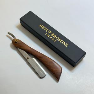 GETUP BROSONS IMPEX Straight <b>Razor</b> Stainless Steel Blade Wood Handle Single Blade Barber Shop Use Male Face Shaving Tool - Product Image 6