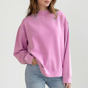 Women Mock Neck Sweatshirt Relaxed Fit Fashion Top - Product Image 1
