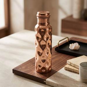 Copper Water Bottle Everyday Kitchen Hydration <b>Drinkware</b> for Home Dining Table and Healthy Daily Drinking - Product Image 1