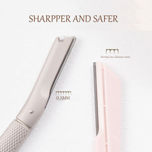 Free Private Label Metal Eyebrow Trimmer Razor Makeup Tool Replaceable Stainless Steel Blade <strong>Face</strong> Eyebrow <strong>Shaver</strong> for <strong>Woman</strong> - Product Image 5