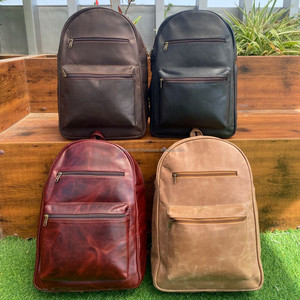 Nouveau OEM personnalisé célèbre marque de luxe pleine fleur en cuir de vache véritable sacs à dos voyage d'affaires sport sacs à dos pour ordinateur portable pour hommes - Product Image 4