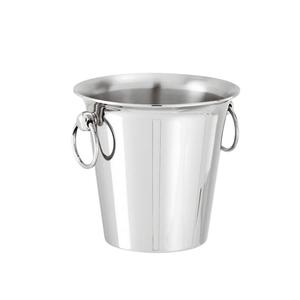 Refroidisseur à vin en aluminium tendance, finition argentée, seau à champagne en métal avec poignée pour bar, refroidisseur à bière de table - Product Image 2