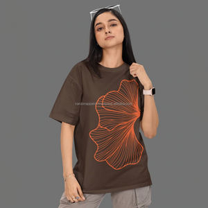 Camiseta de Algodón Grueso Nardon Apparel para Mujer, 100% Algodón de Calidad, Impresión Personalizada, Camisetas Extra Grandes para Mujer - Product Image 1