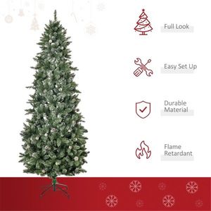 Lussuoso Albero di Natale Artificiale da 2,3 m Personalizzabile, Pino da 210 cm con Base, Bacche Decorative in PET, PVC, PE - Product Image 5