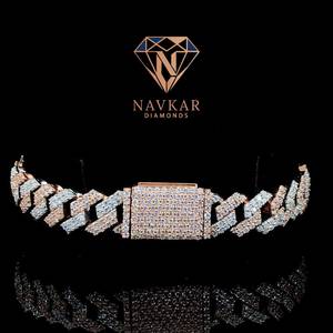 Pulsera de tenis de diamantes de oro rosa con certificación IGI de lujo Navkar, unisex, con piedras redondas de corte brillante, plata de ley - Product Image 3