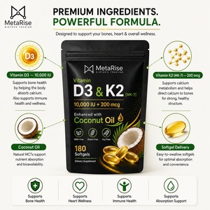 180 <span class=keywords><strong>Capsules</strong></span> Molles <span class=keywords><strong>de</strong></span> Vitamine D3 K2 pour Adultes & Complément Naturel pour la Santé Osseuse avec Service <span class=keywords><strong>de</strong></span> Dropshipping Pris en Charge - Product Image 3