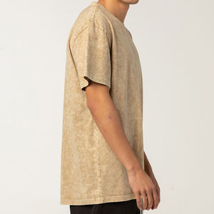 เสื้อยืดลายฟอกสีแบบขายส่งสำหรับผู้ชาย ดีไซน์ทันสมัย ผ้าคอตตอนริงเกอร์ 100% ทรงโอเวอร์ไซส์ สไตล์ดิสเทรส - Product Image 3