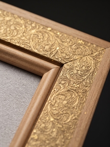 Antique Gold <b>Acrylic</b> Carved Asian Zen Design Ready to Hang Wall <b>Mirror</b> for Living Room Bedroom Entryway - Product Image 3