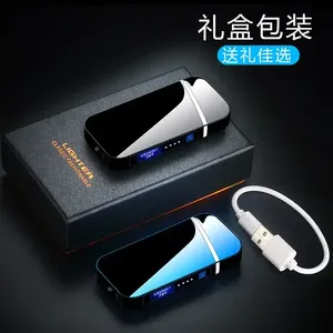 Briquet Électronique Métallique Coupe-Vent USB Rechargeable Double Arc Tactile de Luxe pour Cigarette Électronique – Design Tendance - Product Image 4