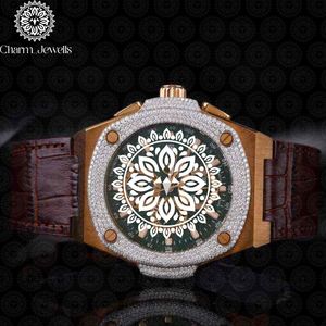 Charm_Jewells Luxury Men's Yellow Gold <b>Watch</b> 42mm Round Case <b>Mechanical</b> Tourbillon Analog Dial Sapphire Crystal Leather Band - Product Image 3