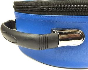 Bolso redondo azul de poliéster con cierre de cremallera y asa, estuche de almacenamiento duradero hecho con materiales resistentes - Product Image 2