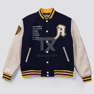 Hot Selling Casual Style <b>Canvas</b> Letterman Varsity <b>Jacket</b> Stand Collar Front Breathable Custom Hooded Waterproof <b>Jackets</b> for <b>Men</b> - Product Image 4