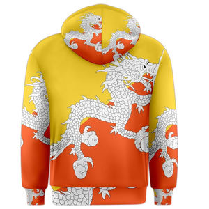 Sweat-shirt à capuche imprimé Dragon Rouge Jaune pour Homme, Manches Classiques, Tricoté, Style Automne, Impression par Sublimation - Product Image 2
