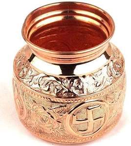 Mejor Lota Religiosa Tradicional de Latón al por Mayor, Kalash Metálico Hindú para Puja, para Templo Doméstico, Recipiente Metálico para Agua - Product Image 2