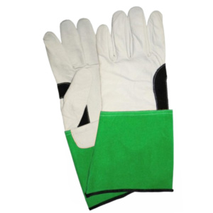 Gants de travail robustes de haute qualité en cuir de chèvre et de vachette renforcés, pour la soudure TIG, protection contre les étincelles et la chaleur - Product Image 3