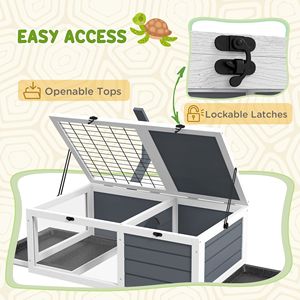 Habitat di tartaruga in legno grigio con portalampada per animali domestici mobili per la casa - Product Image 5
