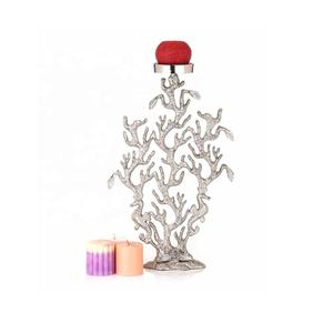 Bougeoir en aluminium en forme de branche en finition nickel bougeoir bougeoir modernisme pour décoration de mariage à la maison et à l'événement - Product Image 1