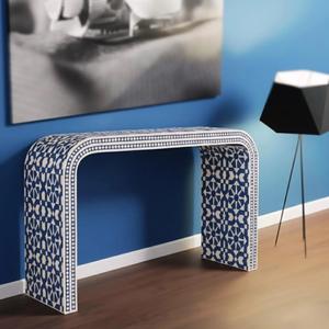 Cajón con Incrustaciones de Hueso de ILAHI, Diseño Moderno con Detalles de Ágata, Mueble Portátil para el Hogar - Product Image 2