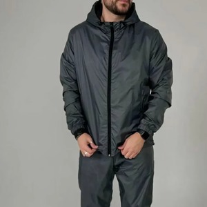 High Quality New Black Design Nylon Polyester Summer Windbreaker Zipper Sets Breathable Comfortable High Street Tracksuit - Product Image 1