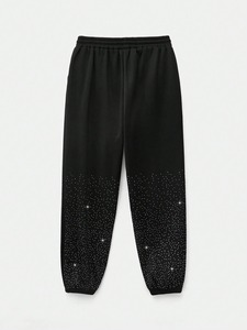 Survêtements en coton épais 100 % avec strass, respirants, personnalisables, avec sweat à capuche zippé et pantalon de jogging, nouvelle mode - Product Image 4