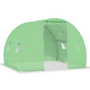 Serre de jardin moyenne avec structure en acier galvanisé et toile en polyéthylène verte pour une utilisation toute l'année - Product Image 3