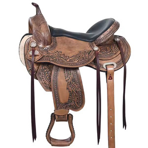 Selle de cheval en cuir véritable à prix raisonnable, polyvalente, durable, pour le saut d'obstacles et le dressage équestre - Product Image 6
