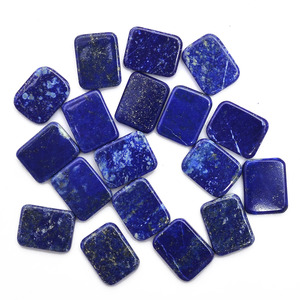 Disques plats rectangulaires en Lapis Lazuli naturel bleu de qualité AAA+ (18x14x4mm) – Cabochons semi-précieux en pierres précieuses brutes pour la fabrication de bijoux - Product Image 2