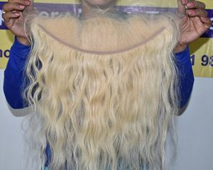 Extensions de cheveux indiens vierges naturels en gros 13*6 blond droit frontal 100% traitement chimique gratuit brut pas cher cheveux humains - Product Image 5