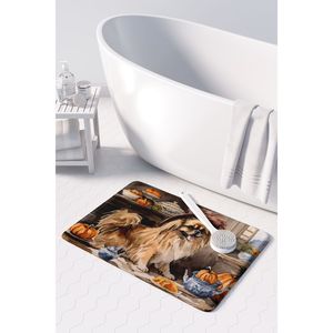 Épagneul tibétain automne tapis de cuisine lavable en Machine Anti-Fatigue coussin confort tapis de bain citrouilles mousse à mémoire pour cuisine bain - Product Image 3