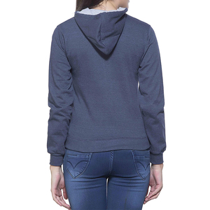 เสื้อฮู้ดซิปผู้หญิงคุณภาพสูง ขายส่ง OEM ผ้าฝ้าย 100% โลโก้ด้านหน้า สีพื้น ระบายอากาศได้ดี เหมาะสำหรับใส่ลำลองในฤดูใบไม้ร่วง - Product Image 4