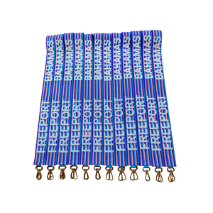 Sangle de sac à main perlée Freeport Bahamas - Motif île aquamarine et jaune |   Vente en gros de souvenirs des Caraïbes |   OEM sur mesure pour les centres de villégiature - Product Image 1