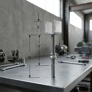 Tête en U réglable d'approvisionnement OEM pour cric de base en acier Accessoires d'échafaudage de construction de qualité industrielle - Product Image 4