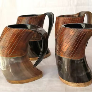Tazas de Cuerno de Búfalo de Material Natural, Cuernos para Beber, Taza Vikinga de la India con Grabado de Logotipo Personalizado - Product Image 1