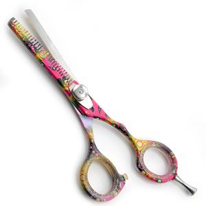 KOUNAIN profesional 5,5 6,0 pulgadas bebé rosa pelo recto adelgazamiento tijeras de acero inoxidable estudiante salón tijeras con punta roma - Product Image 6