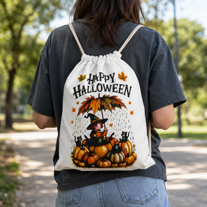 Bolsa de Regalo Personalizada de Algodón con Cordón para Halloween, 42x50 cm, Impresión CMYK, Reutilizable, para Dulces, Venta al Por Mayor, Fabricante OEM ODM - Product Image 6