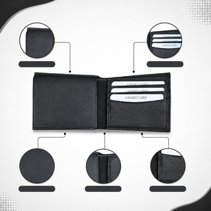 Cartera Clásica de Cuero Negro para Hombre, Tarjetero Compacto para Uso Diario - Product Image 6