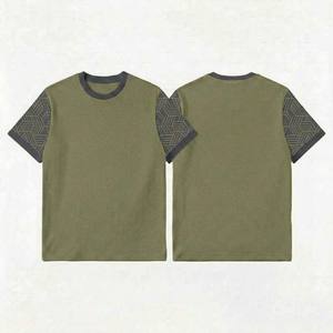 Camiseta de Hombre, Corte Ajustado, Lisa, Manga Corta, Transpirable, Color Sólido, Algodón, Estilo Básico para Hombre, Moda de EE. UU. y Europa - Product Image 2